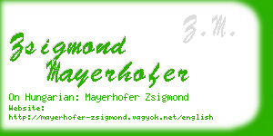 zsigmond mayerhofer business card